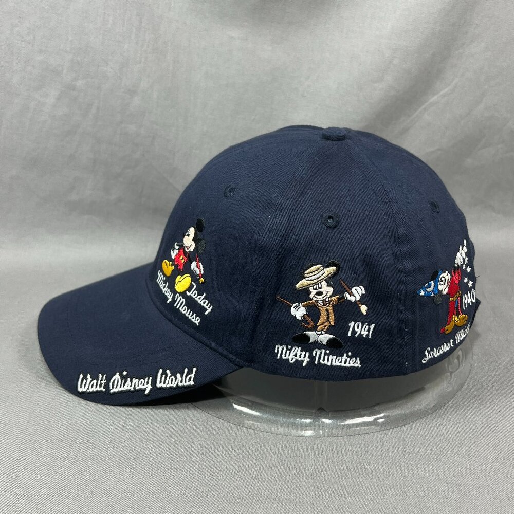 Walt Disney Mickey Mouse Through The years Strapback Hat Navy Adjustable Mens - Picture 4 of 15